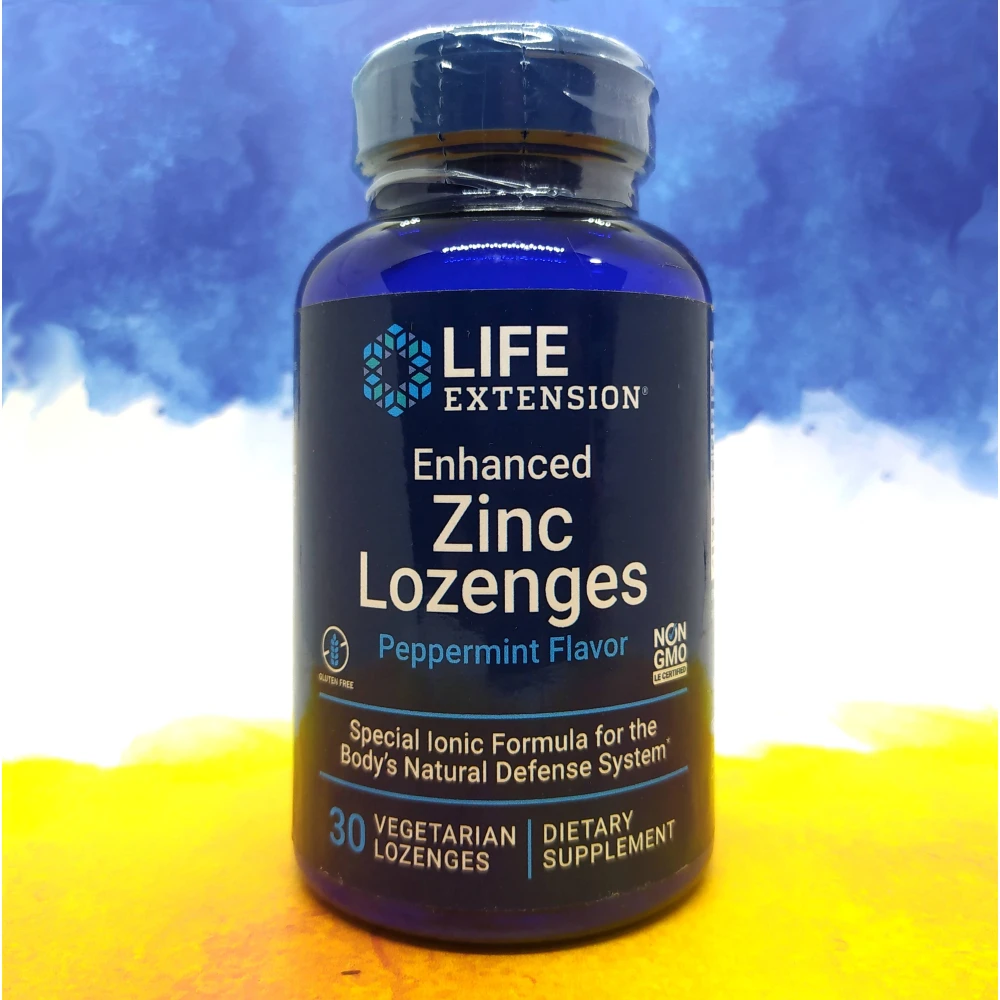 Life Extension Enhanced Zinc Lozenges 30 вегетаріанських пастилок