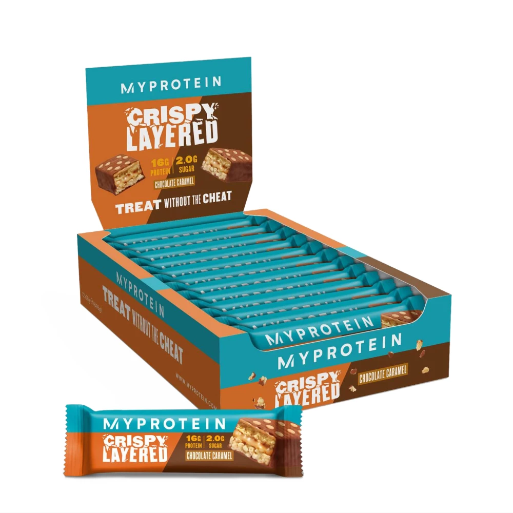 MyProtein Crispy Layered 12х58 грам 12 батончиків по 60 грам, Caramel (карамель)