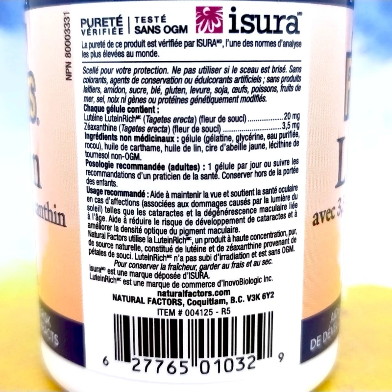 Natural Factors Lutein 20mg with Zeaxanthin 3.5mg