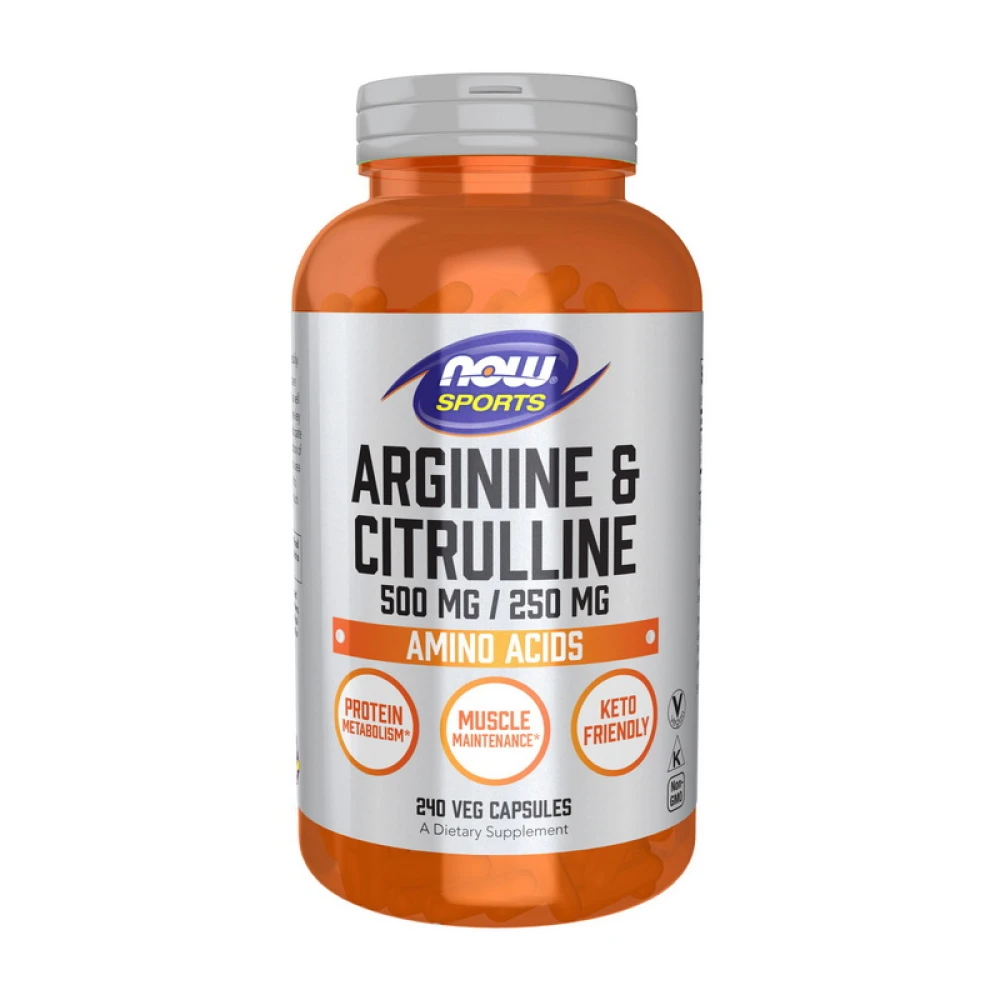 NOW Arginine & Citrulline 500 mg/250 mg 240 капсул