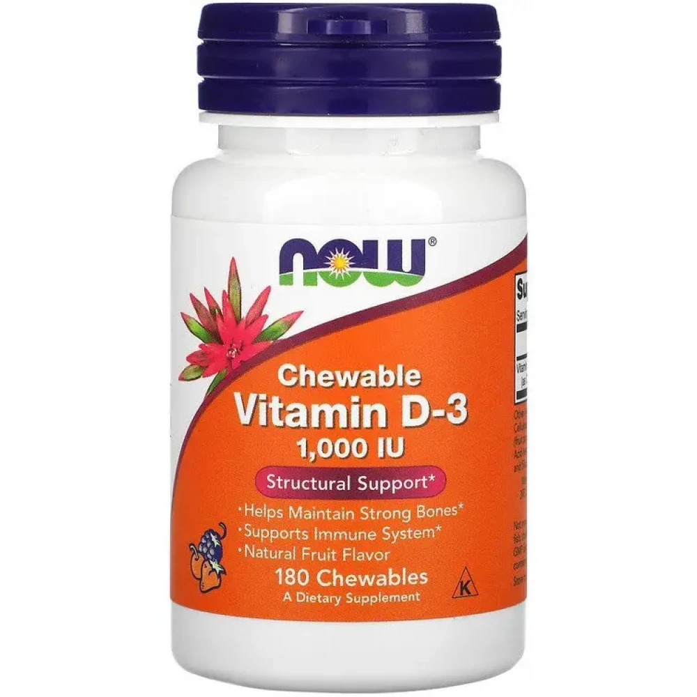 NOW Chewable Vitamin D3 1000 IU 180 жувальних таблеток