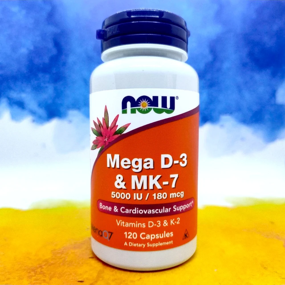 NOW Mega D-3 & MK-7 5000 МО 60 капсул