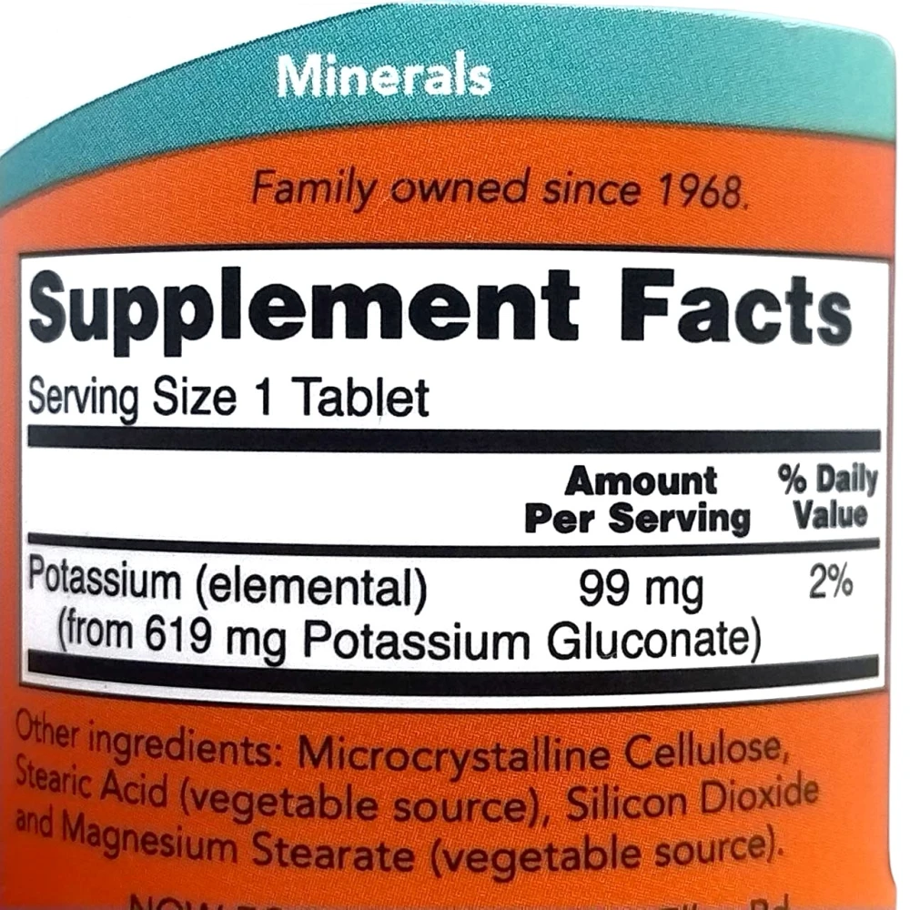 NOW Potassium Gluconate 99 mg 100 таблеток