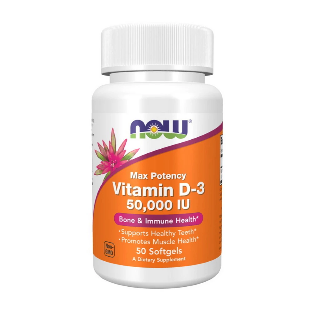 NOW Vitamin D-3 50000 МО 50 софт капсул
