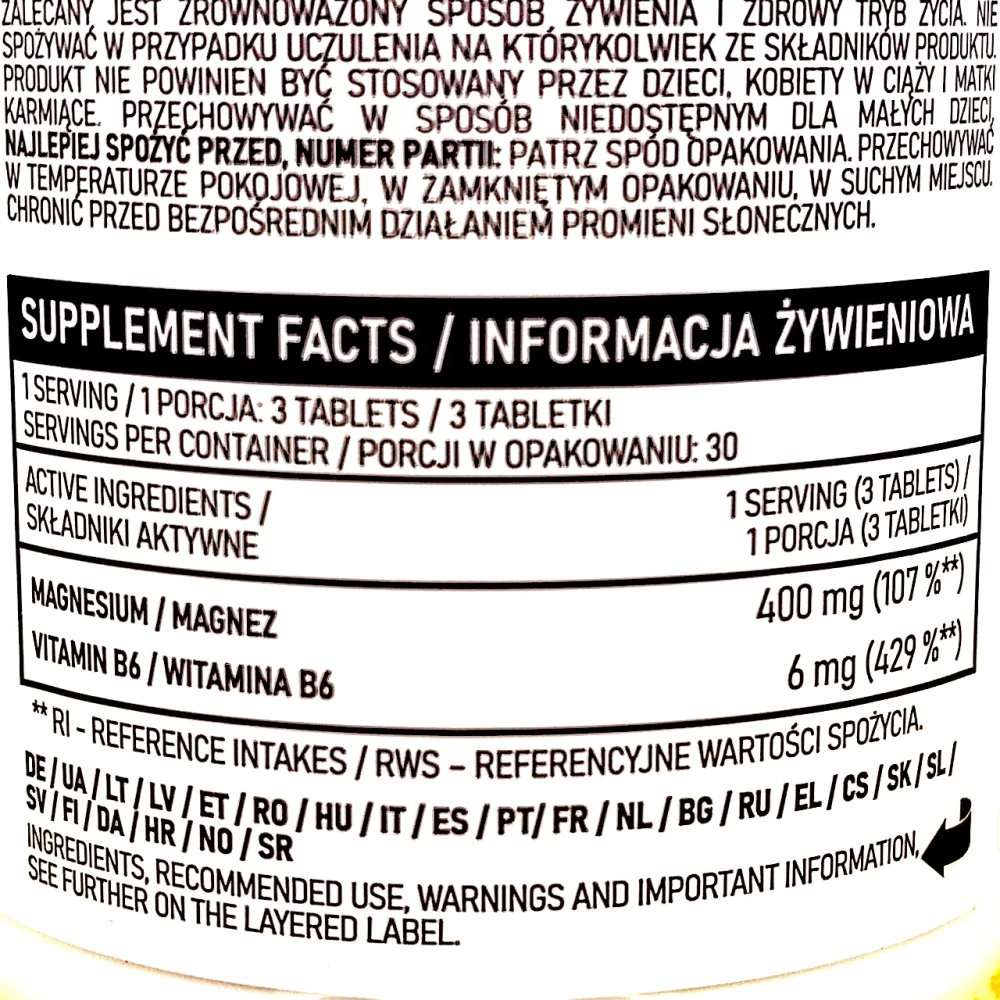 Ostrovit Magnesium Citrate 400 mg + B6 90 таблеток
