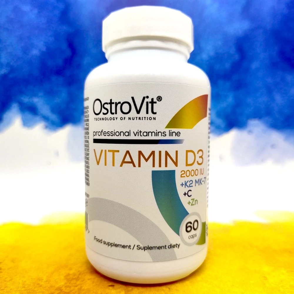 Ostrovit Vitamin D3 2000 IU + K2 MK-7 + VC + Zinc 60 капсул