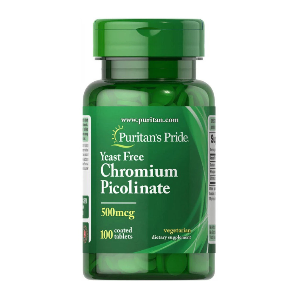Puritan's Pride Chromium Picolinate 500 mcg Yeast Free 100 таблеток