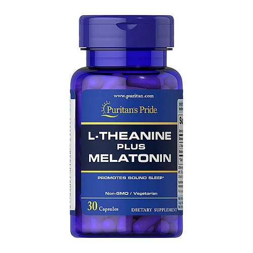 Фото Puritan's Pride L-Theanine plus Melatonin 30 капсул