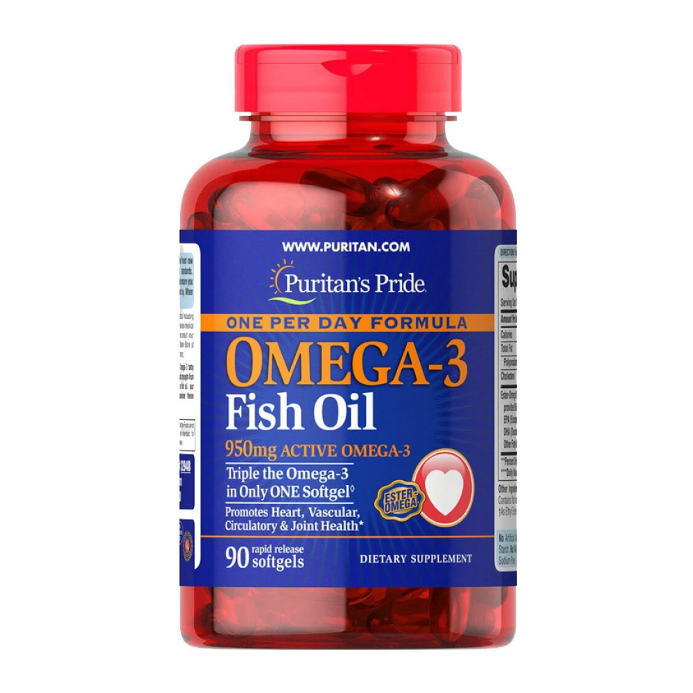 Puritan's Pride Triple Strength Omega-3 Fish Oil 1400 мг (950 мг Active Omega-3) 90 софт капсул