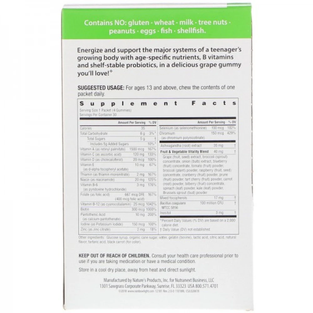 Rainbow Light Teen Multivitamin Gummies