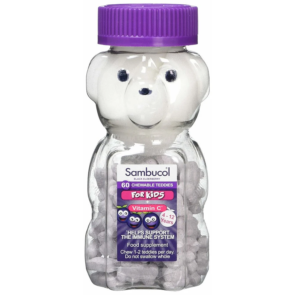 Sambucol Black Elderberry Chewable Teddies For Kids + Vitamin C