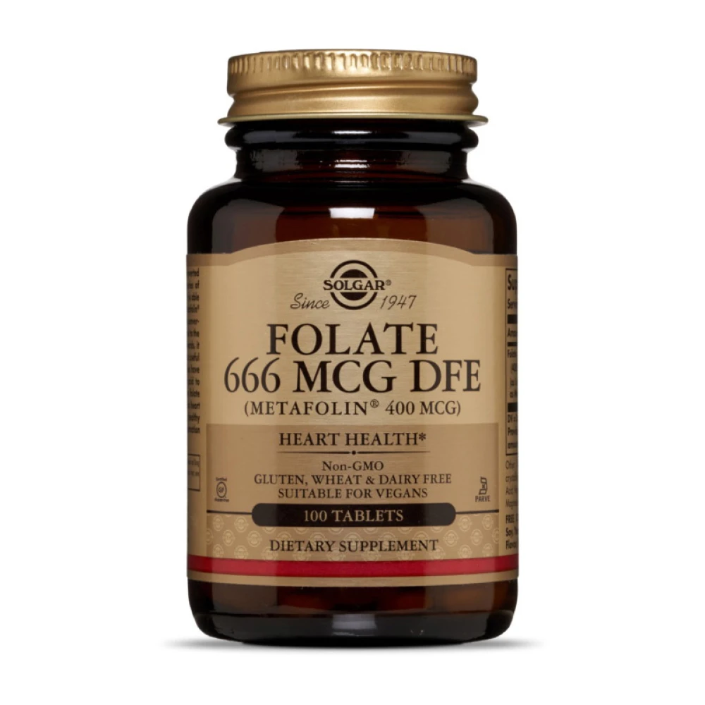 Solgar Folate 666 mcg DFE (Metafolin 400 mcg)