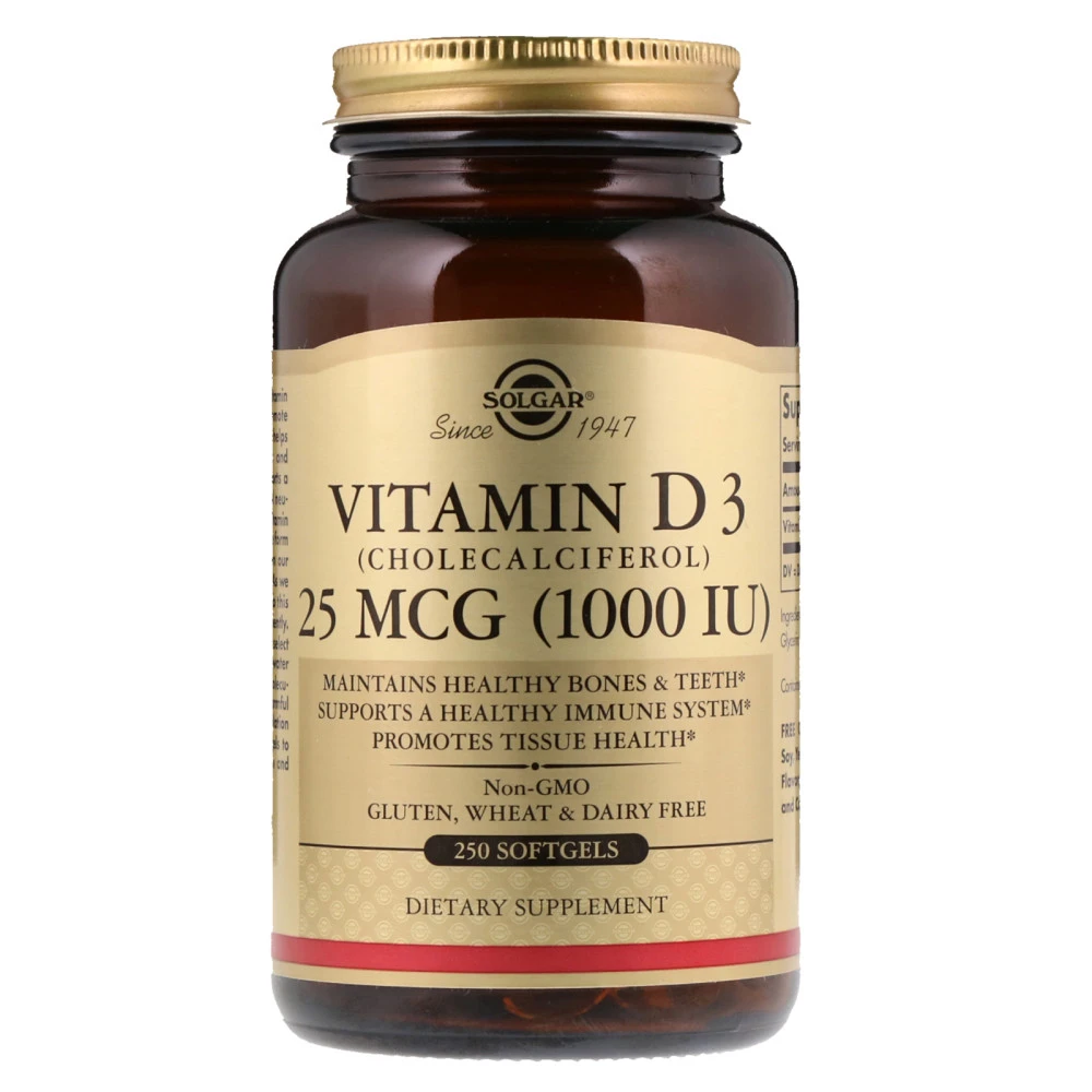 Solgar Vitamin D3 25 мкг 1000 МЕ