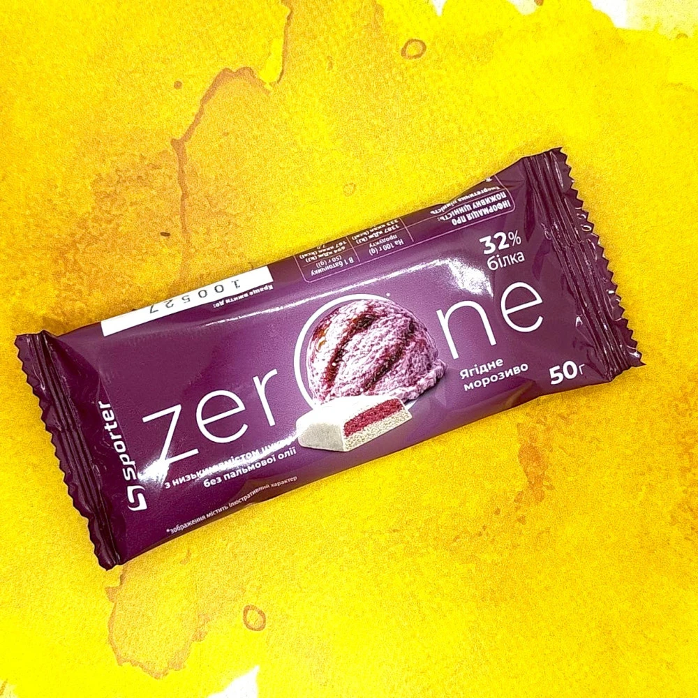 Sporter Zero One 10 батончиків по 50 грам, Berry Ice Cream (ягідне морозиво)