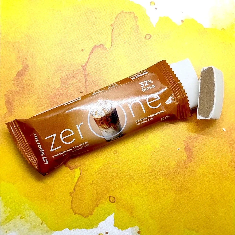 Sporter Zero One 10 батончиків по 50 грам, Salted Caramel (солона карамель)