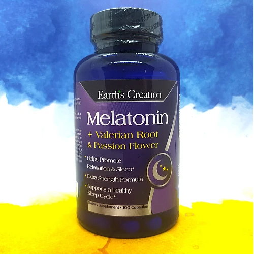 Фото Earths Creation Melatonin + Valerian Root & Passion Flower 100 капсул
