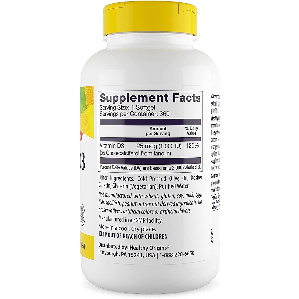 Healthy Origins Vitamin D3 1000 МЕ