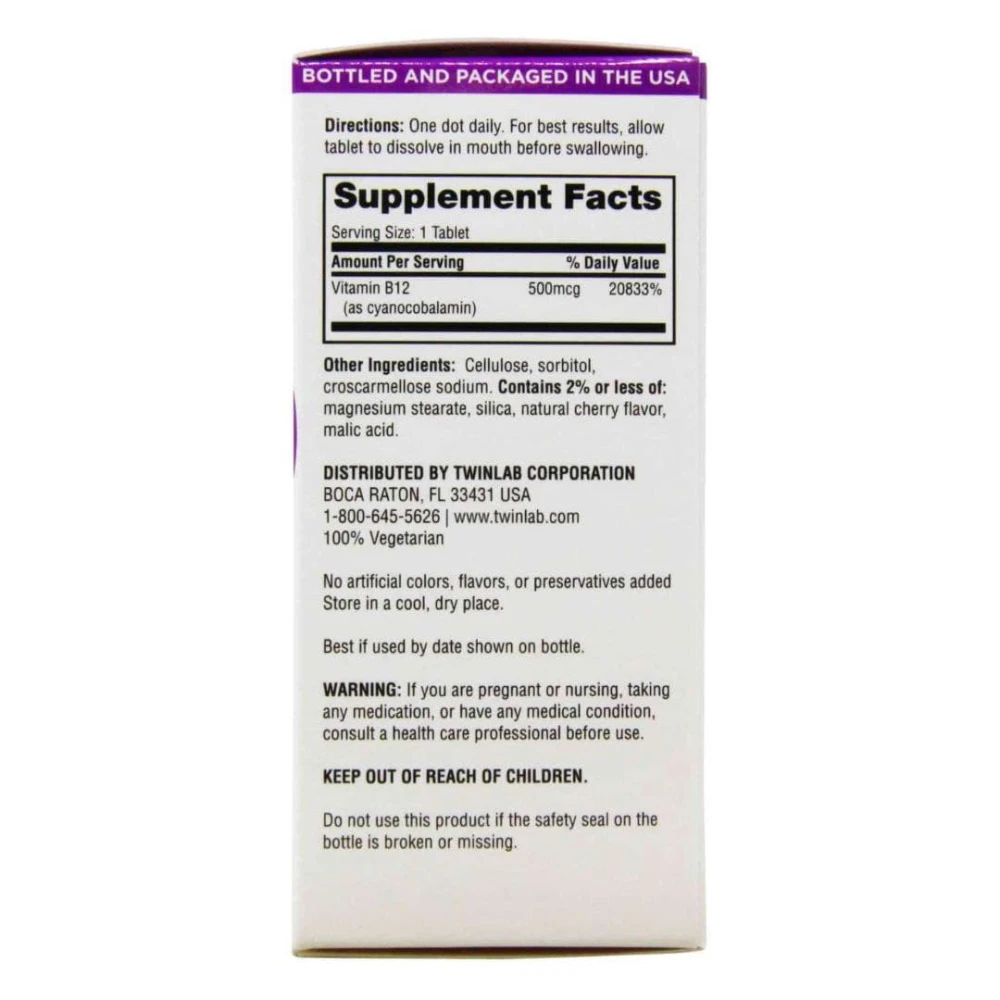 Twinlab B-12 Dots Cherry Flavor 500 mcg