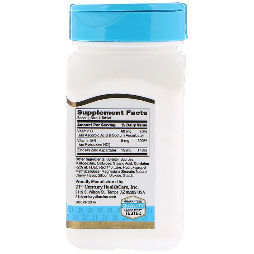 21st Century Zinc Chewable Cherry Flavored