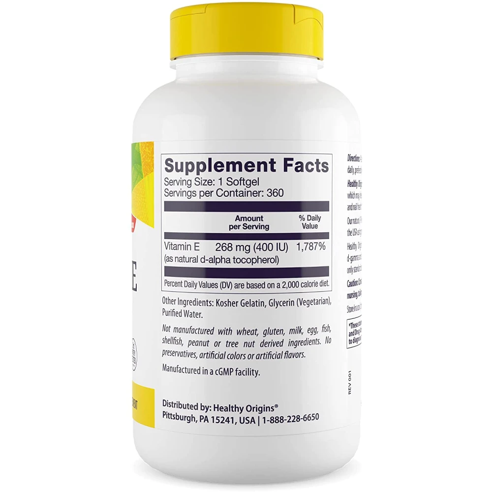 Healthy Origins Vitamin E - 400 LU Natural Mixed Toco Gels