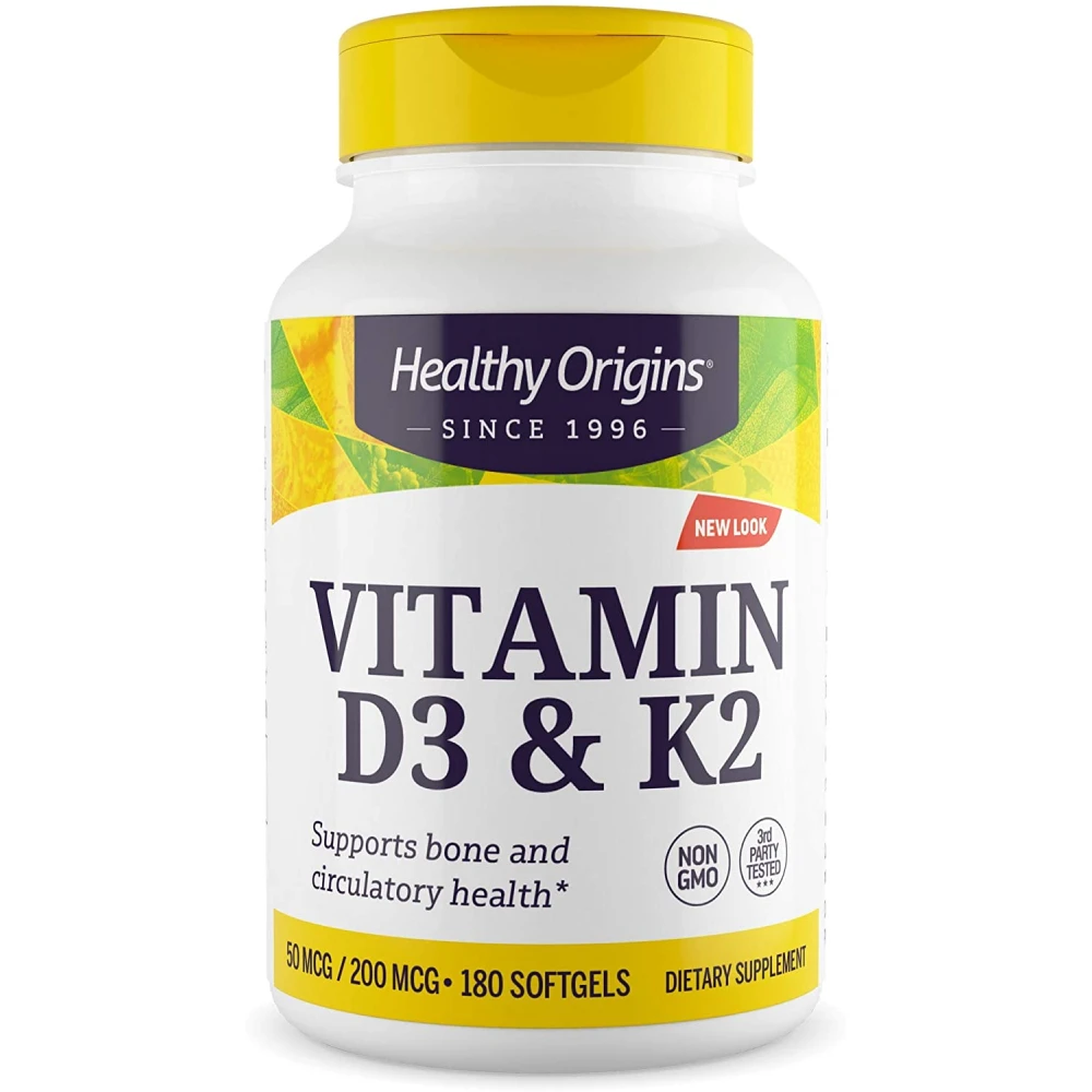 Healthy Origins Vitamin D3 + K2 50 mcg/200 mcg
