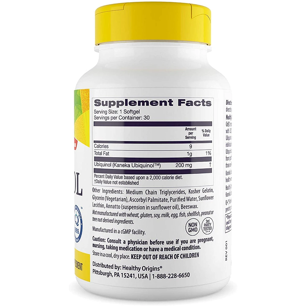 Healthy Origins Ubiquinol CoQ10 200 mg
