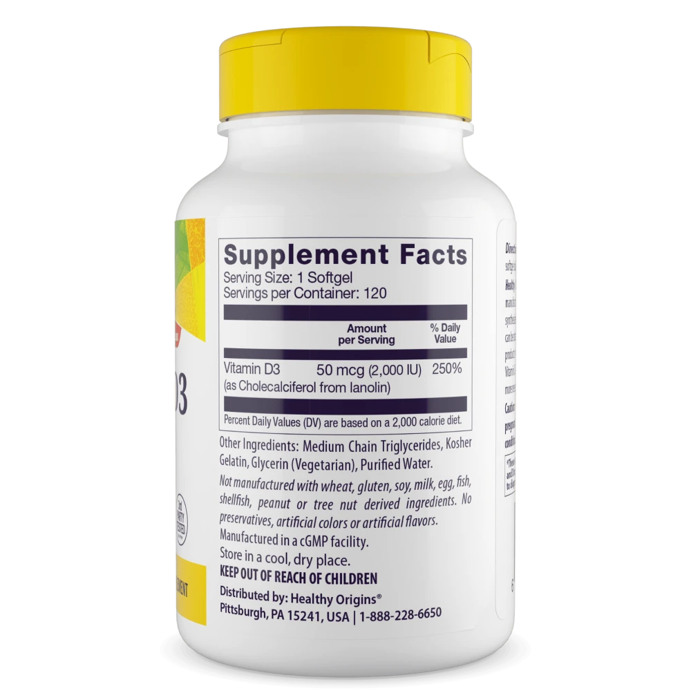 Healthy Origins Vitamin D3 in MCT Oil 2000 IU