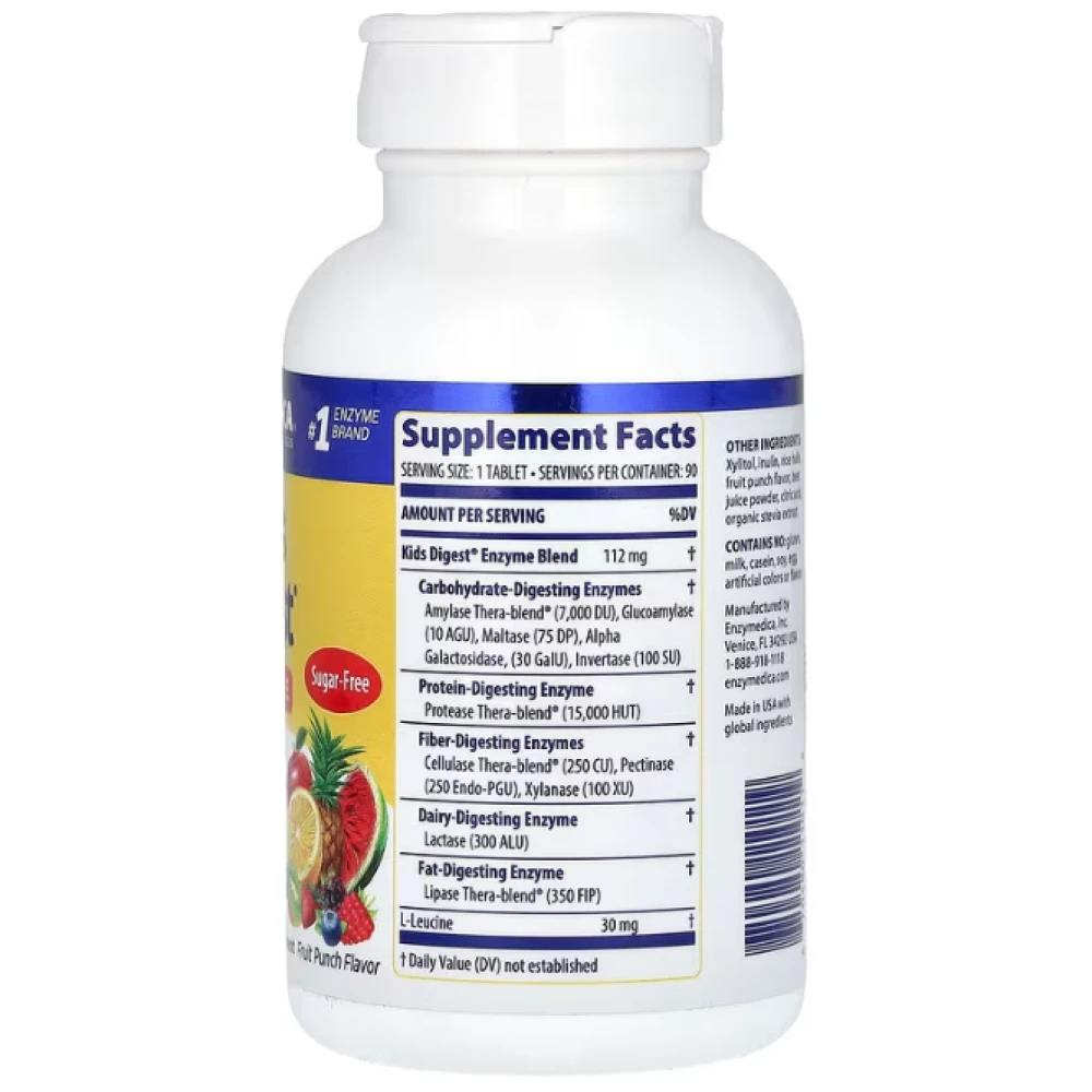 Enzymedica Kids Digest Chewable Digestive Enzymes Fruit Punch
