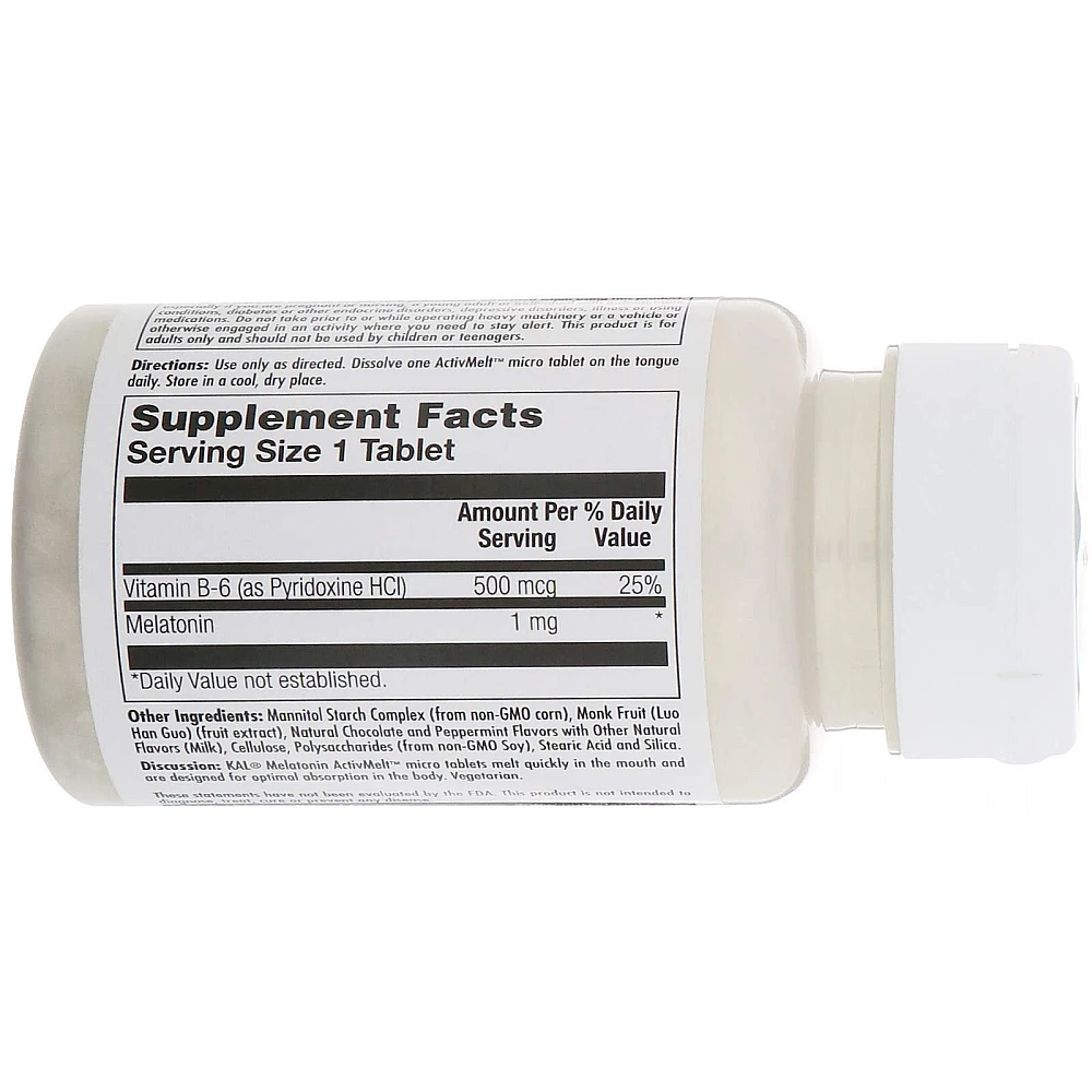KAL Melatonin Chocolate Mint Natural Flavor 1 mg