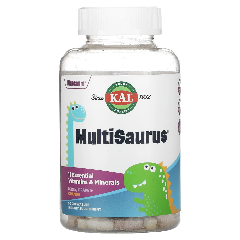 KAL Dinosaurs MultiSaurus Vitamins & Minerals Berry Grape & Orange