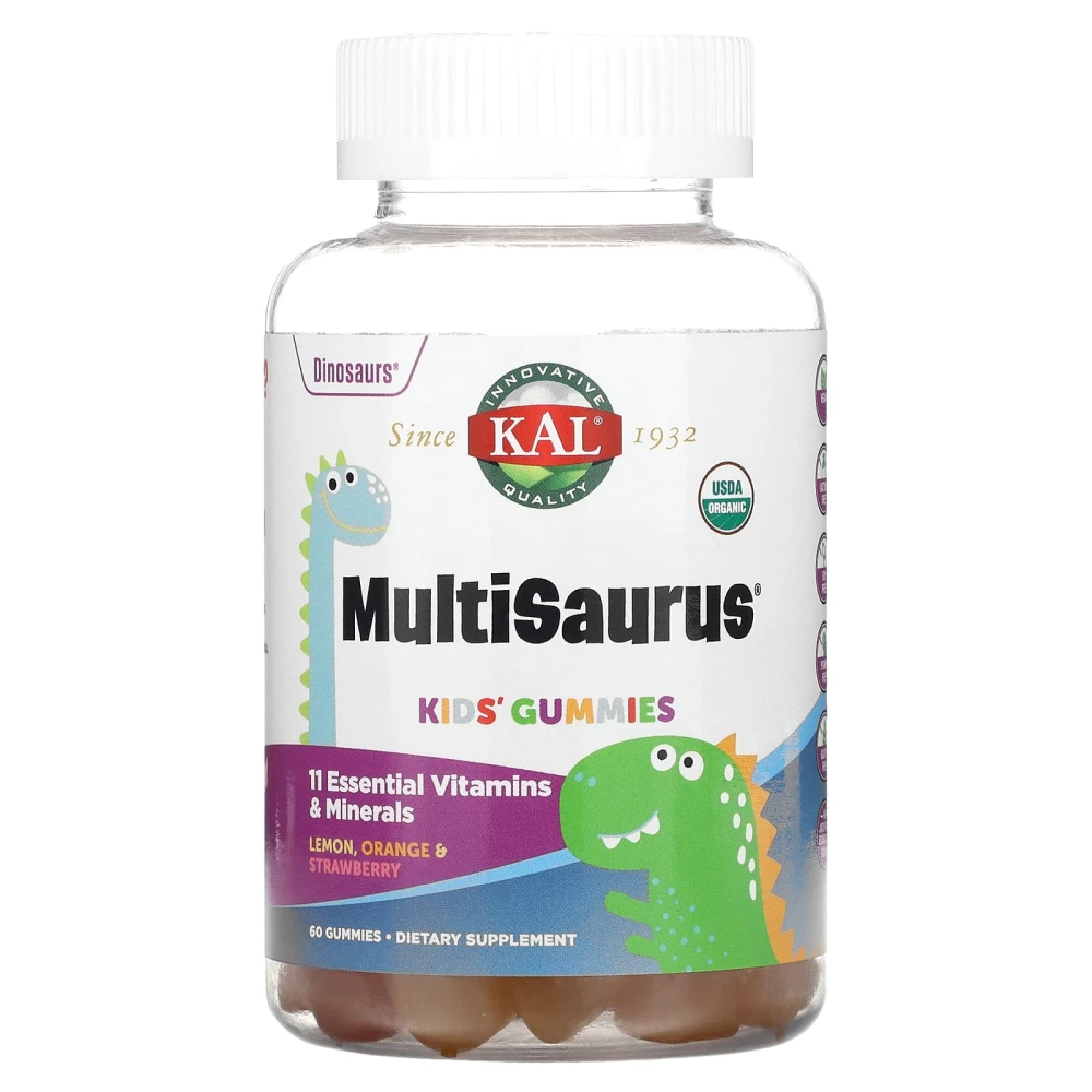 KAL Kids Multisaurus Gummies Lemon Orange & Strawberry
