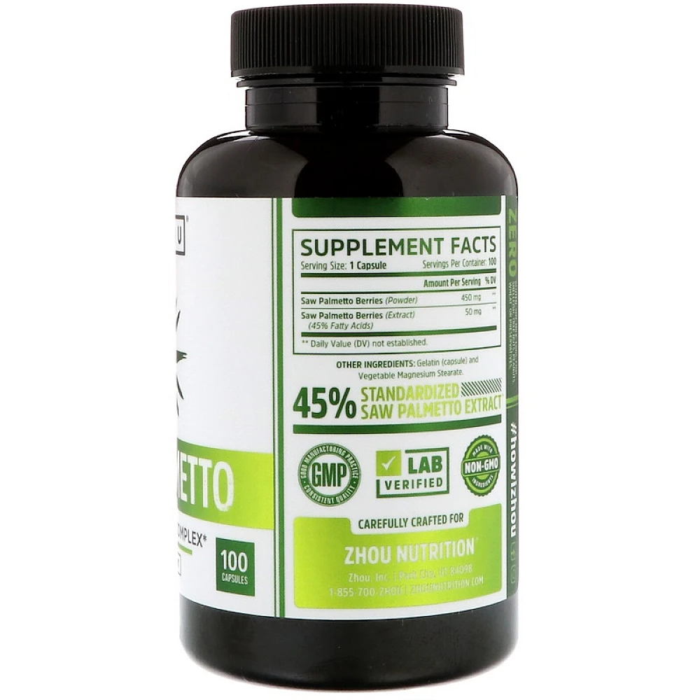 Zhou Nutrition Saw Palmetto Prostate Health Complex