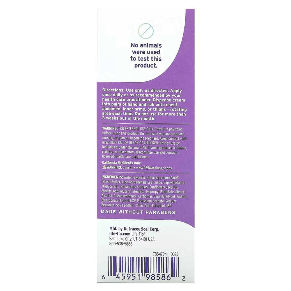 Lifeflo BiEstro Care Body Cream Fragrance free