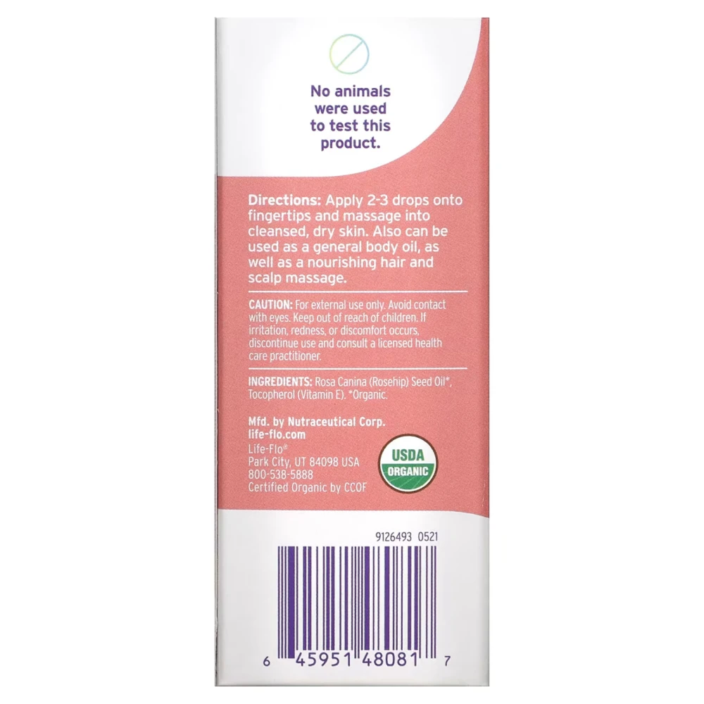 Life Flo Health Pure Rosehip Seed Oil Skin Care