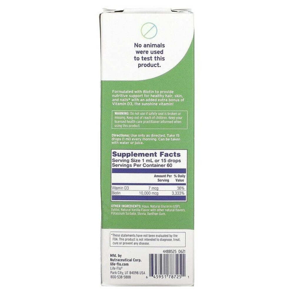 Life Flo Health Biotin Drops For Healthy Hair & Nails Natura