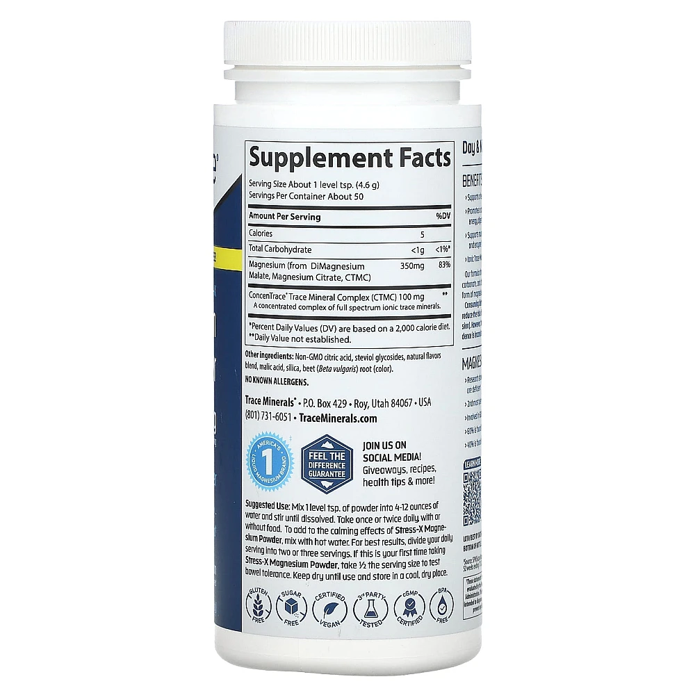 Trace Minerals ® StressX Magnesium Powder Sugar Free