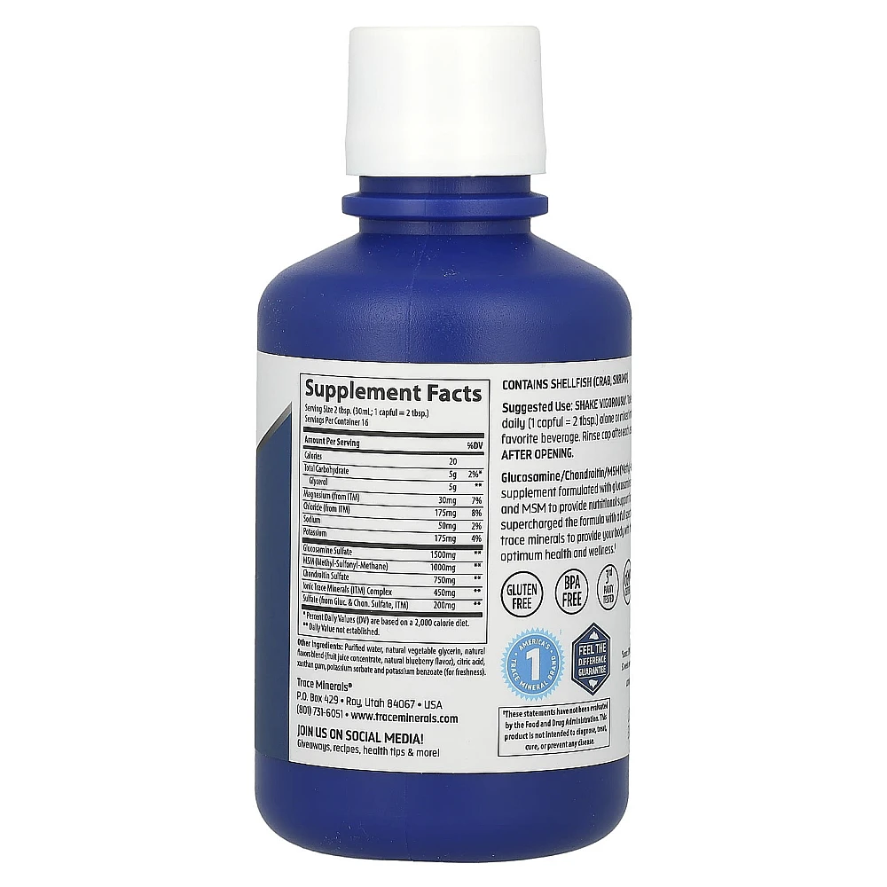 Trace Minerals Research Glucosamine/Chondroitin/MSM Blueberry