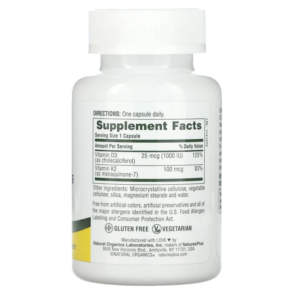 NaturesPlus Vitamin D3 & K2