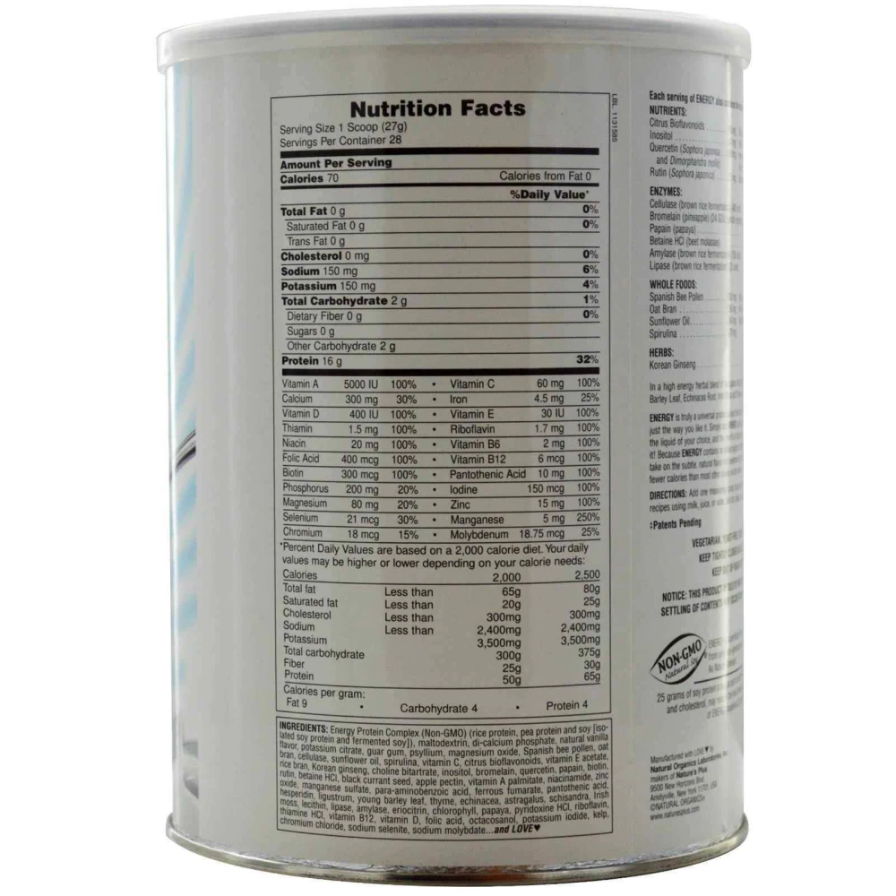 Natures Plus Energy Shake The Original High Protein