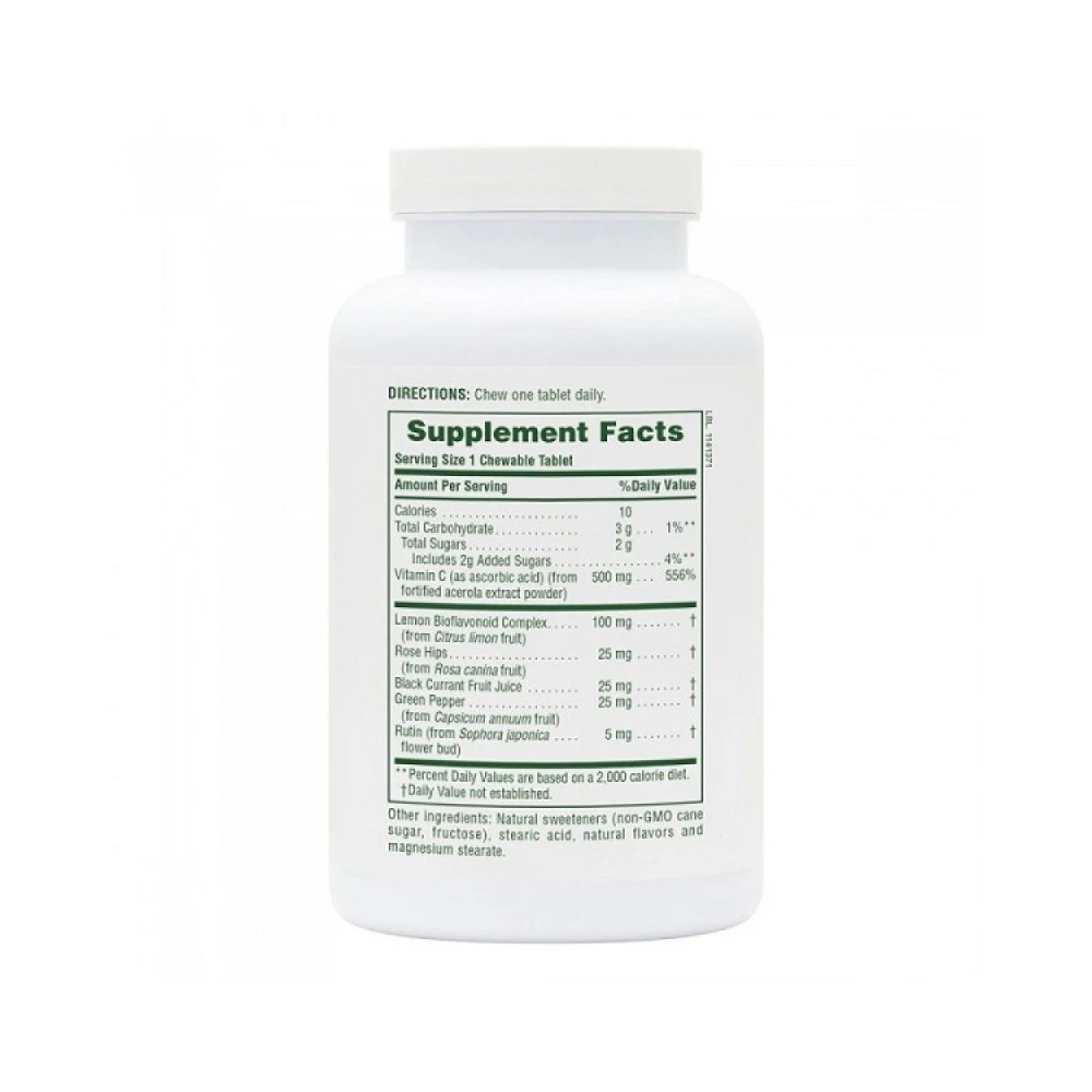 Natures Plus Chewable AcerolaC Vitamin C with Bioflavonoids 500