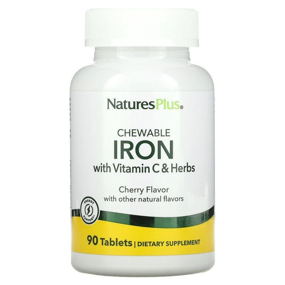 NaturesPlus Chewable Iron with Vitamin C and Herbs