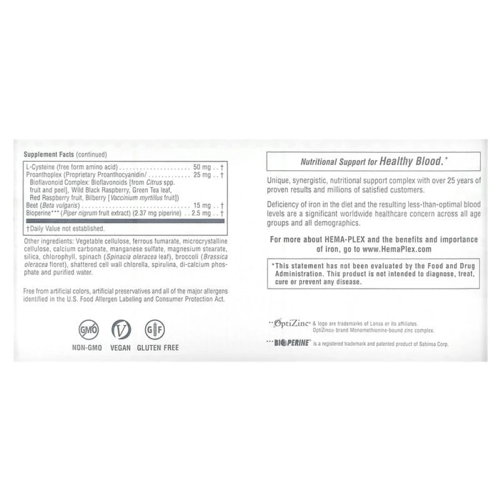 Natures Plus HemaPlex 60 Fast