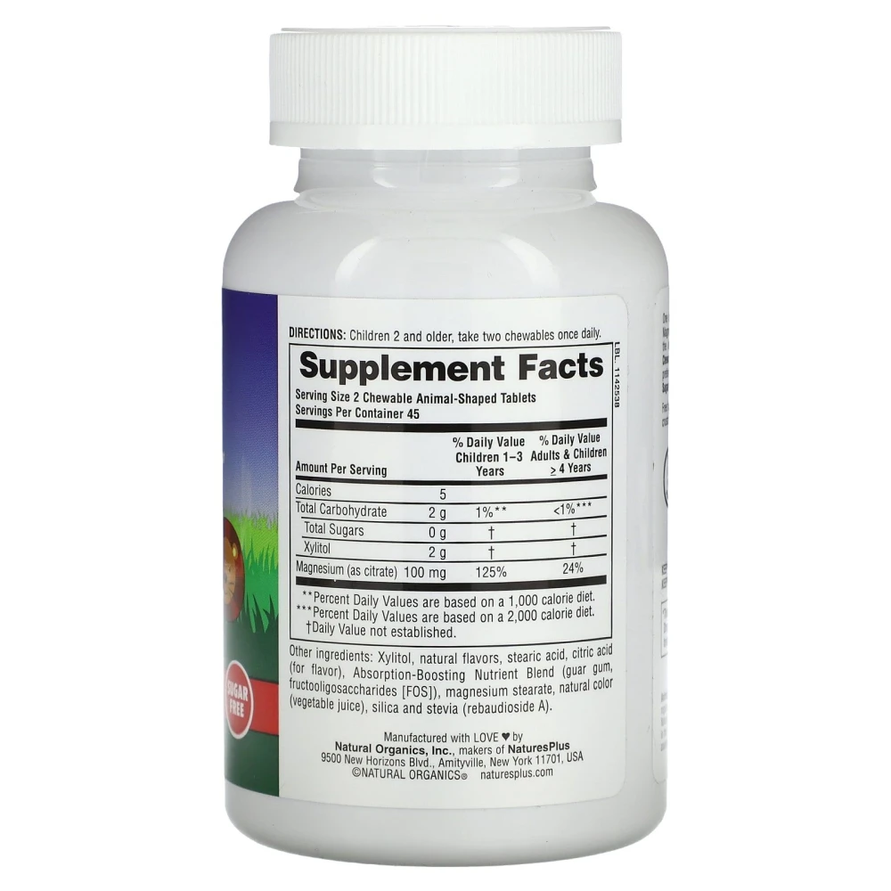 NaturesPlus MagKidz Animal Parade Children's Chewable Magnesium