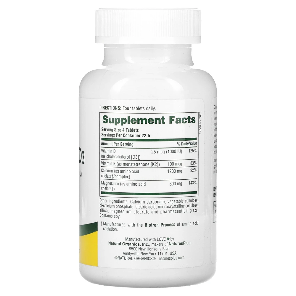 Natures Plus Cal/Mag/Vit D3 with Vitamin K2