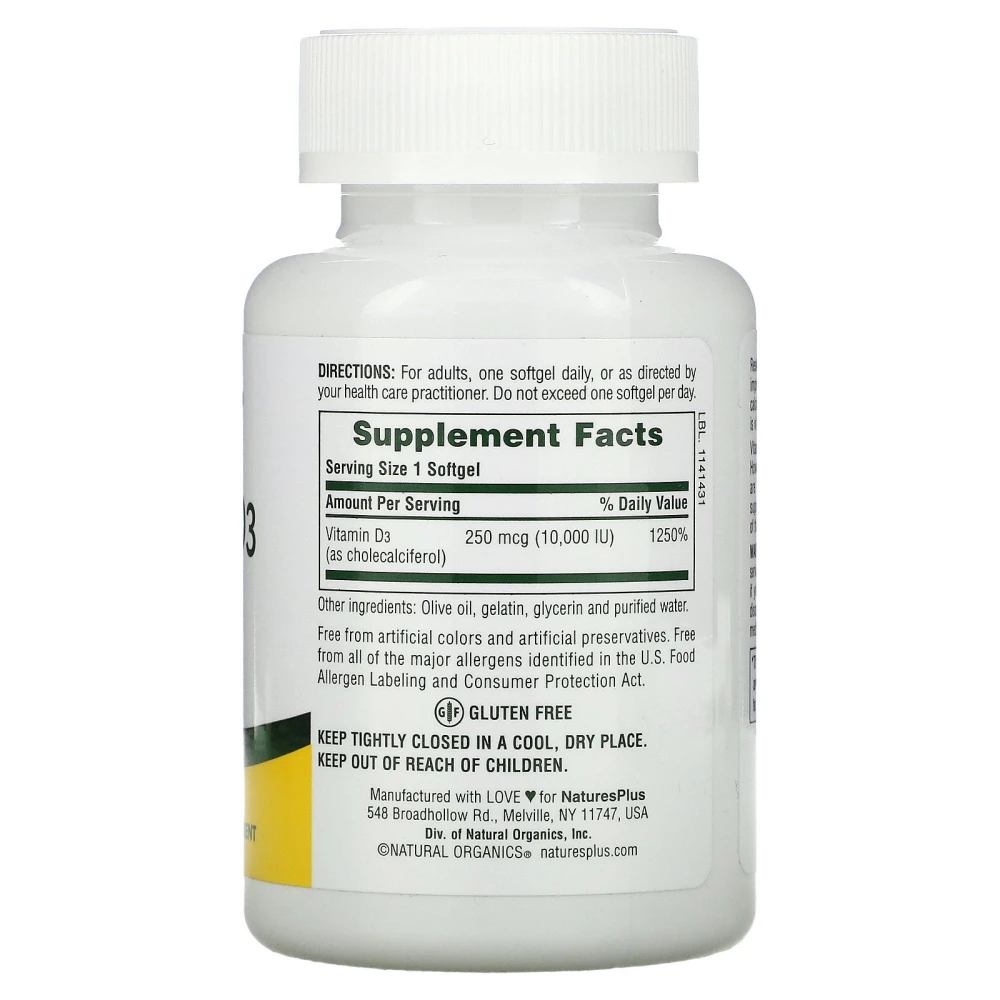Nature's Plus Vitamin D3 10000 IU
