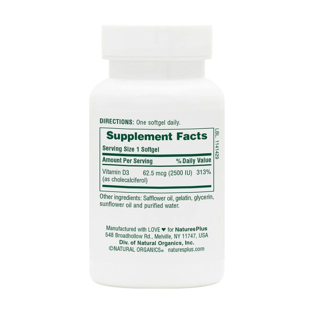 Nature's Plus Vitamin D3 2500 IU