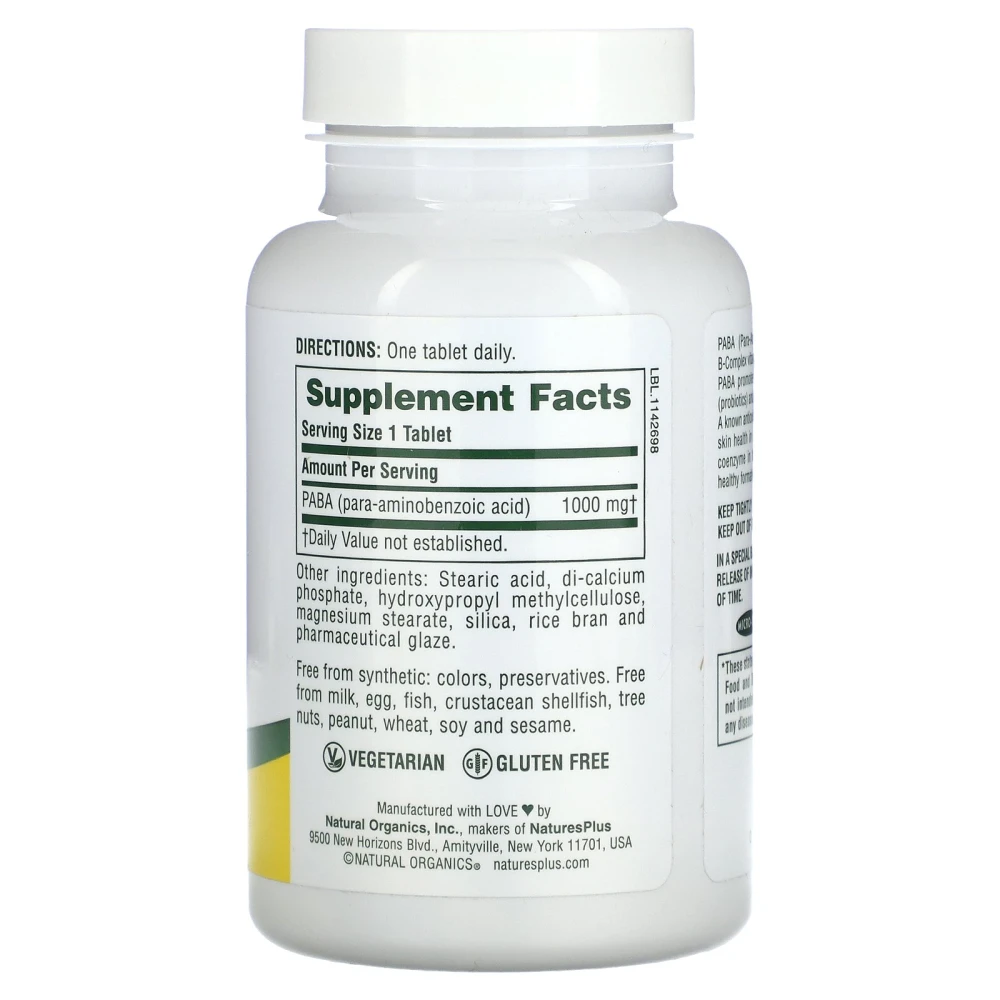 NaturesPlus Sustained Release PABA 1000 mg
