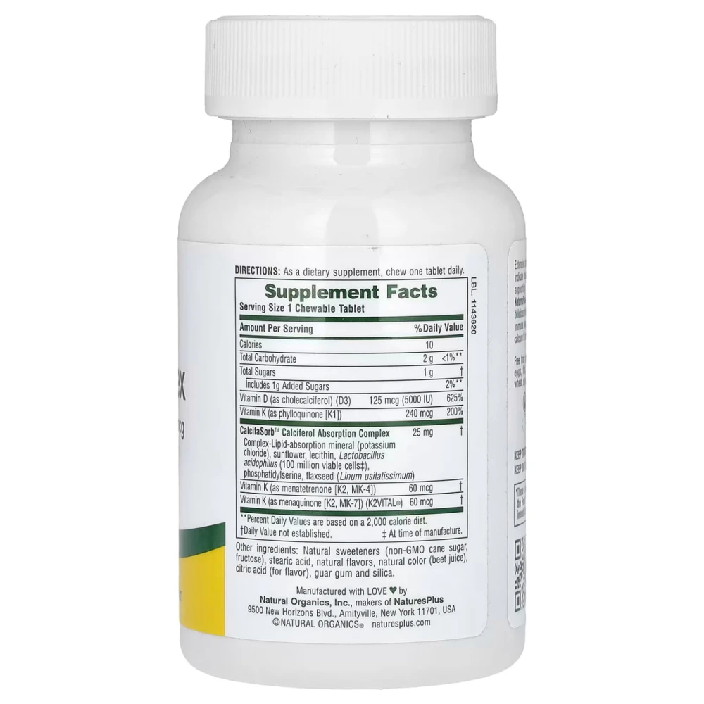 NaturesPlus Chewable D & K Complex