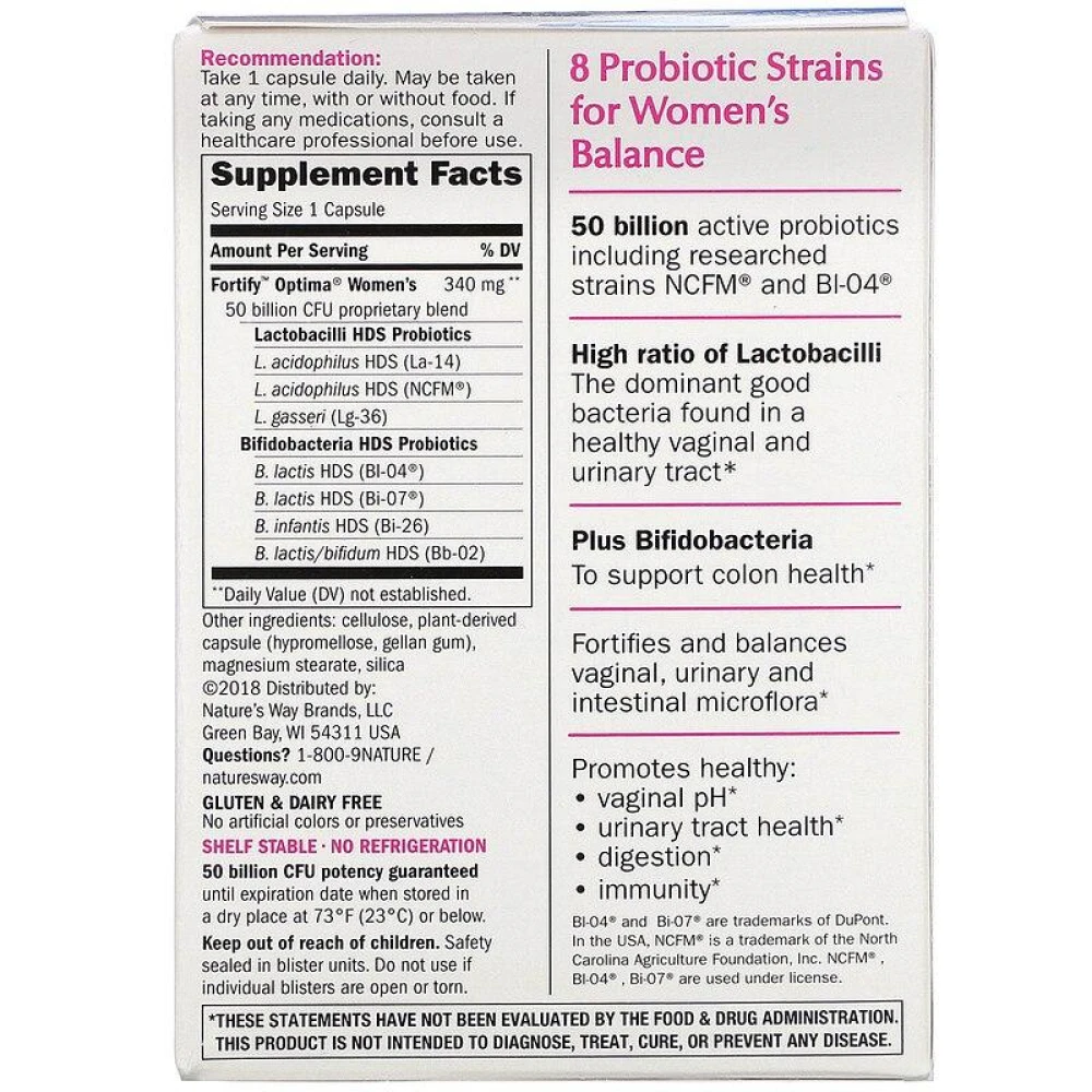 Natures Way Primadophilus Optima Womens 50 Billion