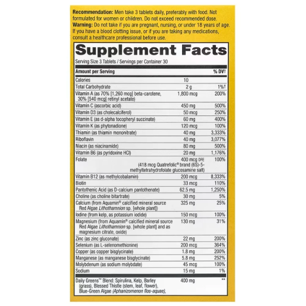 Natures Way Alive! Max3 Daily Mens Max Potency